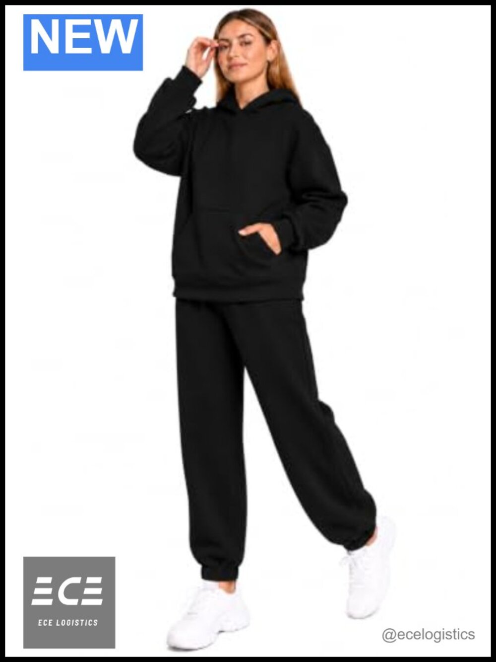 Women 2 Piece Oversized Tracksuit Set Fleece Hoodie Jogger Sweatsuit Lounge